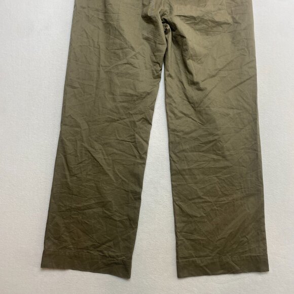 VINTAGE Abercrombie & Fitch Pants Womens S Olive Green Wide Leg Chino Pull - Picture 10 of 10